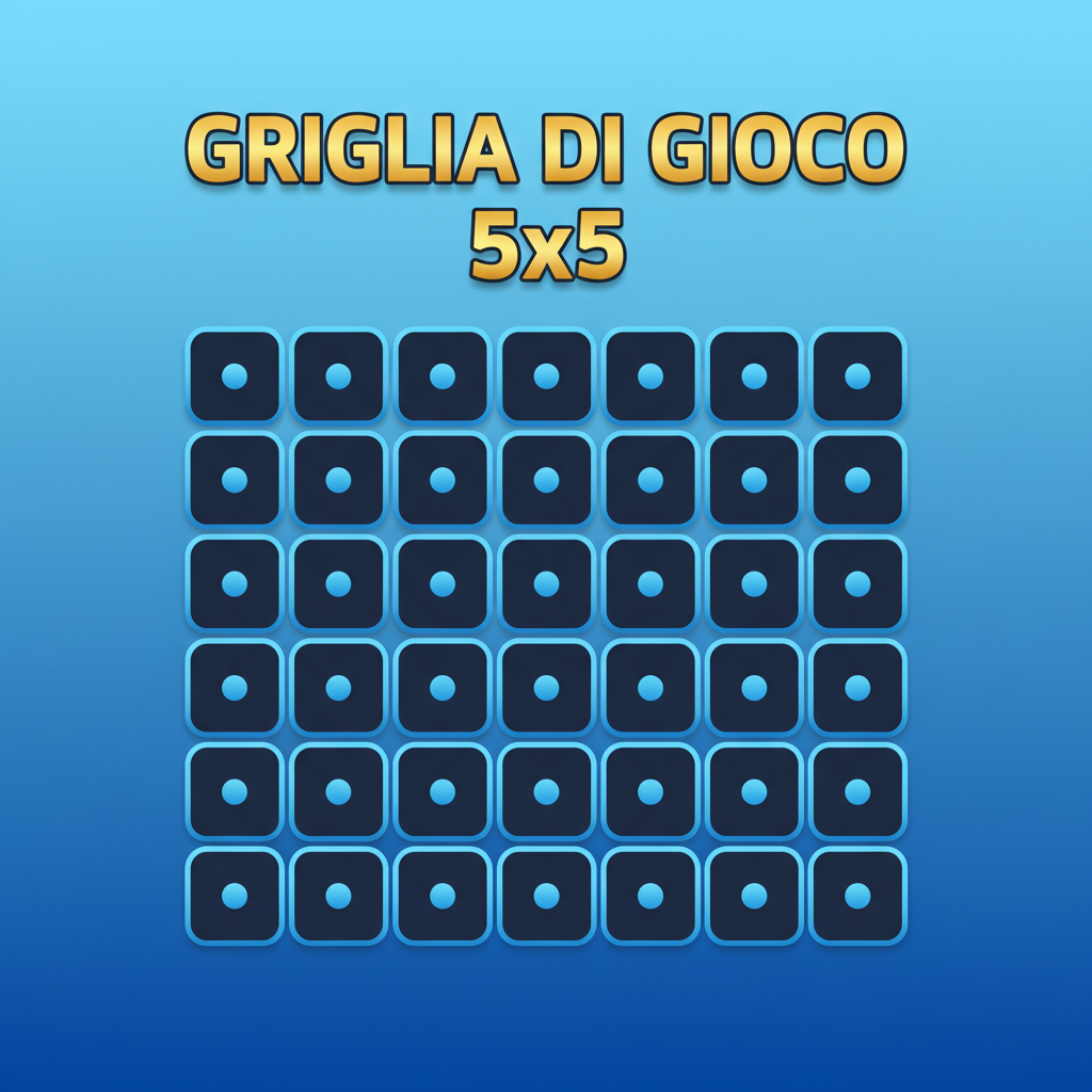 Griglia di gioco 5x5 di Mines con 25 caselle nascoste