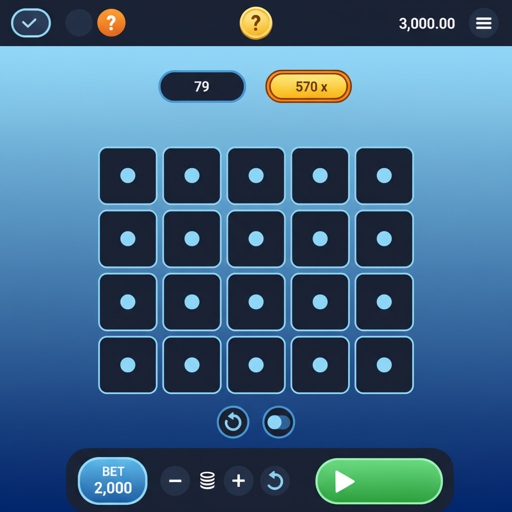 Interfaccia mobile di Mines SPRIBE ottimizzata per smartphone con griglia touch-friendly