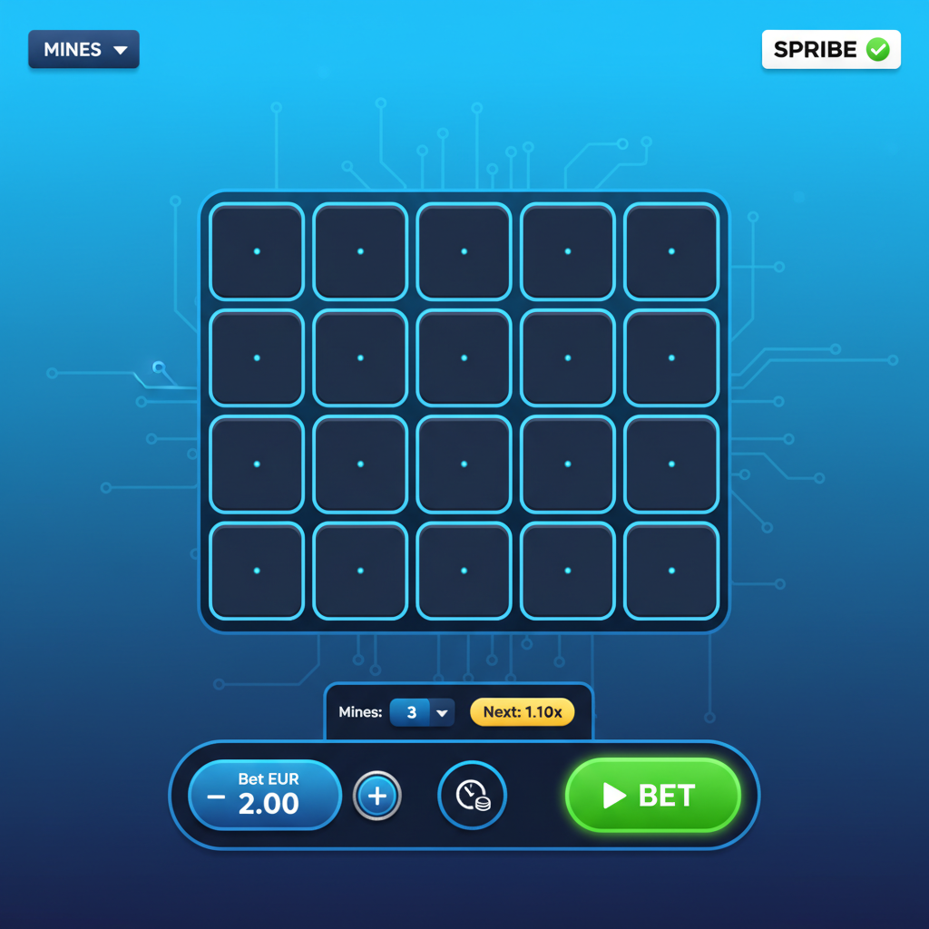 Prime scommesse in Mines con 3 mine e scommessa base