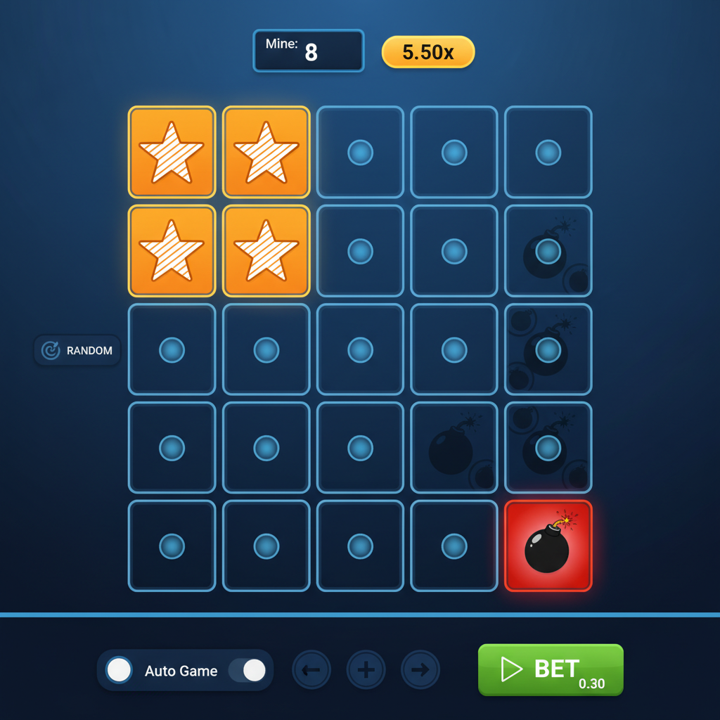 Configurazione 8 mine con moltiplicatori più alti