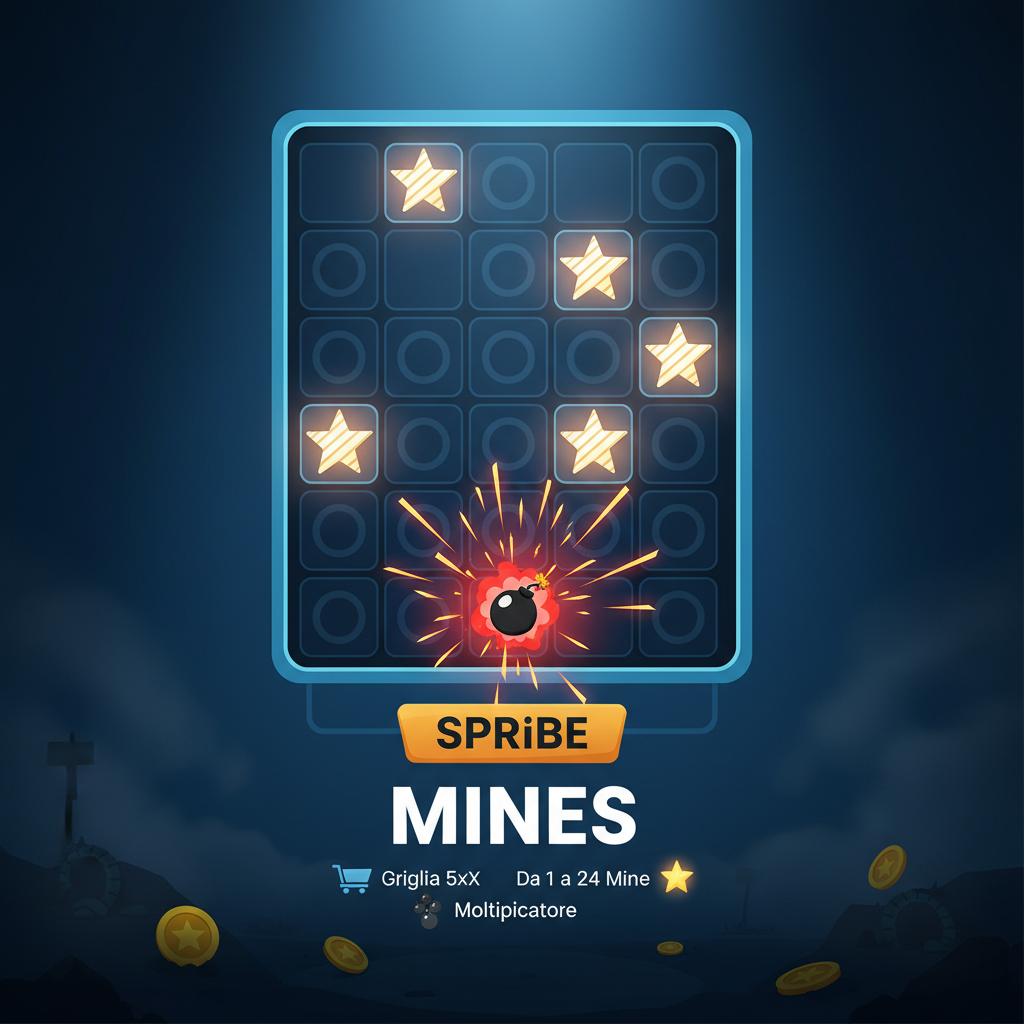 Mines di SPRIBE - schermata principale del gioco con griglia 5x5