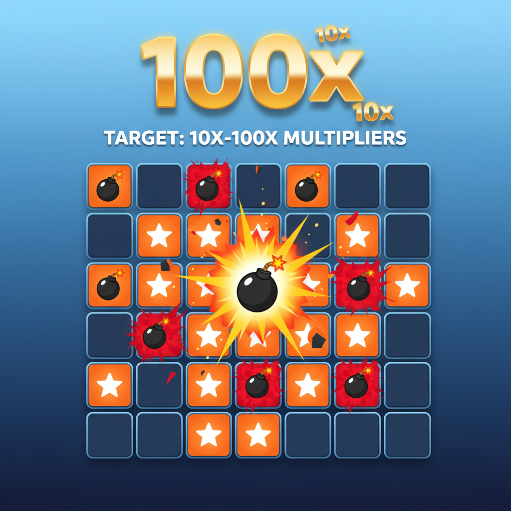 Strategia burst con molte mine per vincite esplosive