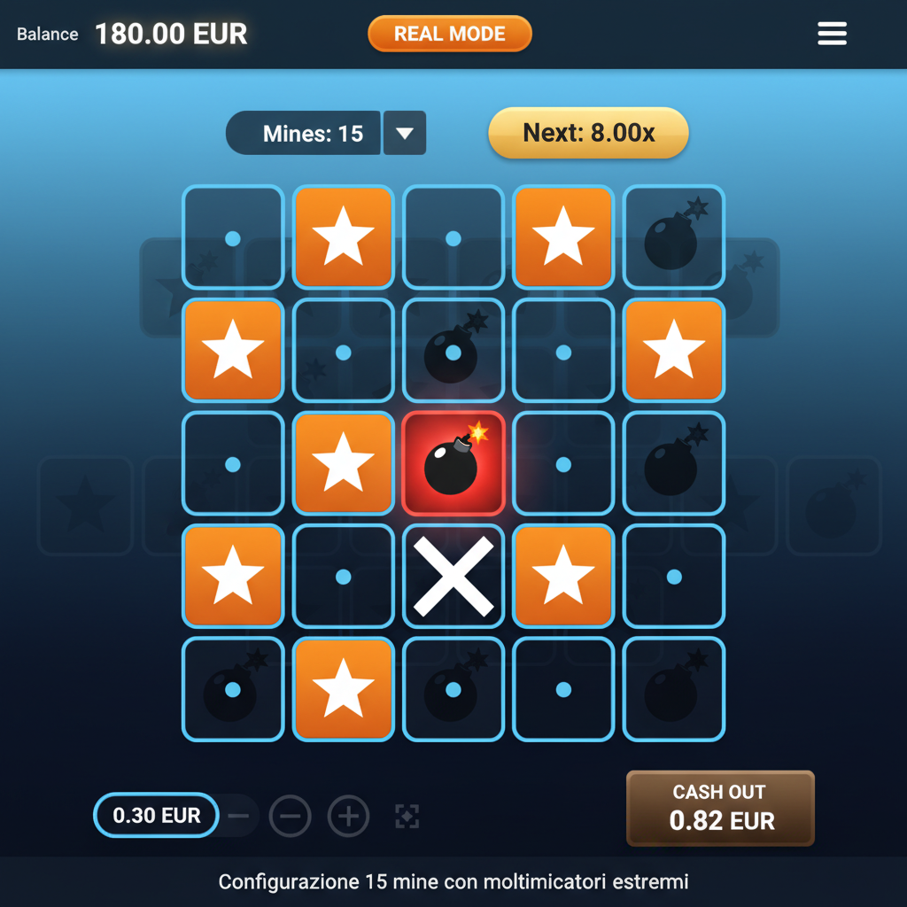 Configurazione 15 mine con moltiplicatori estremi